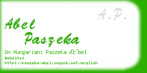 abel paszeka business card